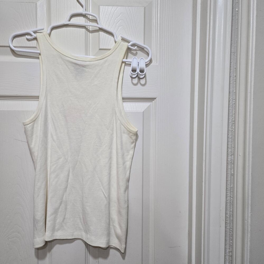 Tory Burch - Cream Tank Top with Orange Embellishment Large - Picture 7 of 7